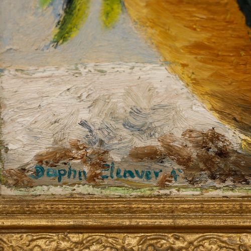 Daphne Cleaver Framed Mid 20th Century Oil, Still Life Of Sweet Williams photo vinterior