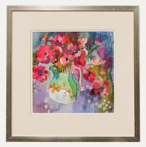 Nola Armstrong 20th Century Mixed Media, Pink Flowers