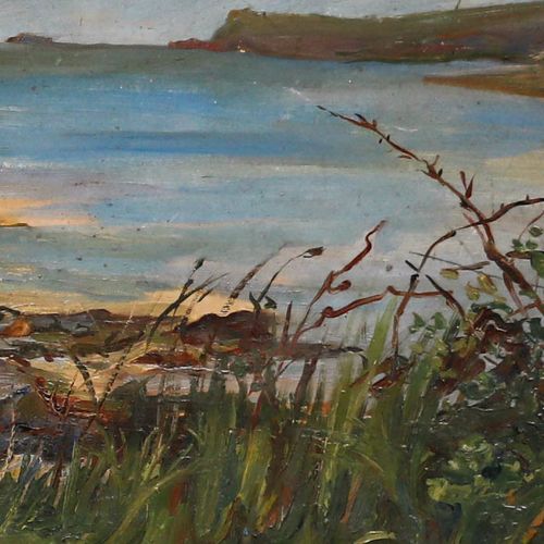 Framed Mid 20th Century Oil Calm In The Bay photo Art
