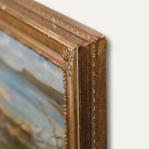 Framed Mid 20th Century Oil Calm In The Bay photo 295.0