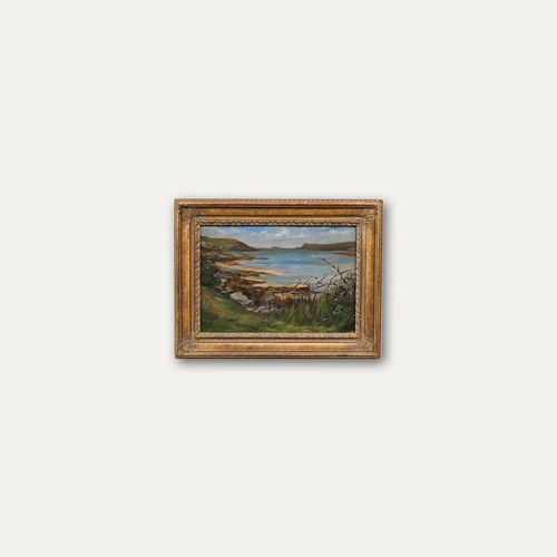 Framed Mid 20th Century Oil Calm In The Bay photo vinterior