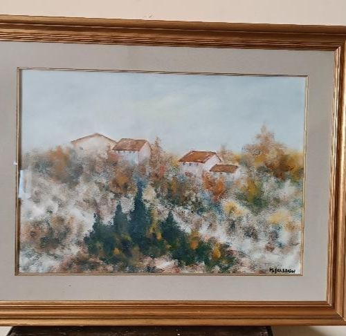 Oil On Canvas Marino Scardigli (Pistoia, 1921 Fish, 2005) Tuscan Landscape photo for sale