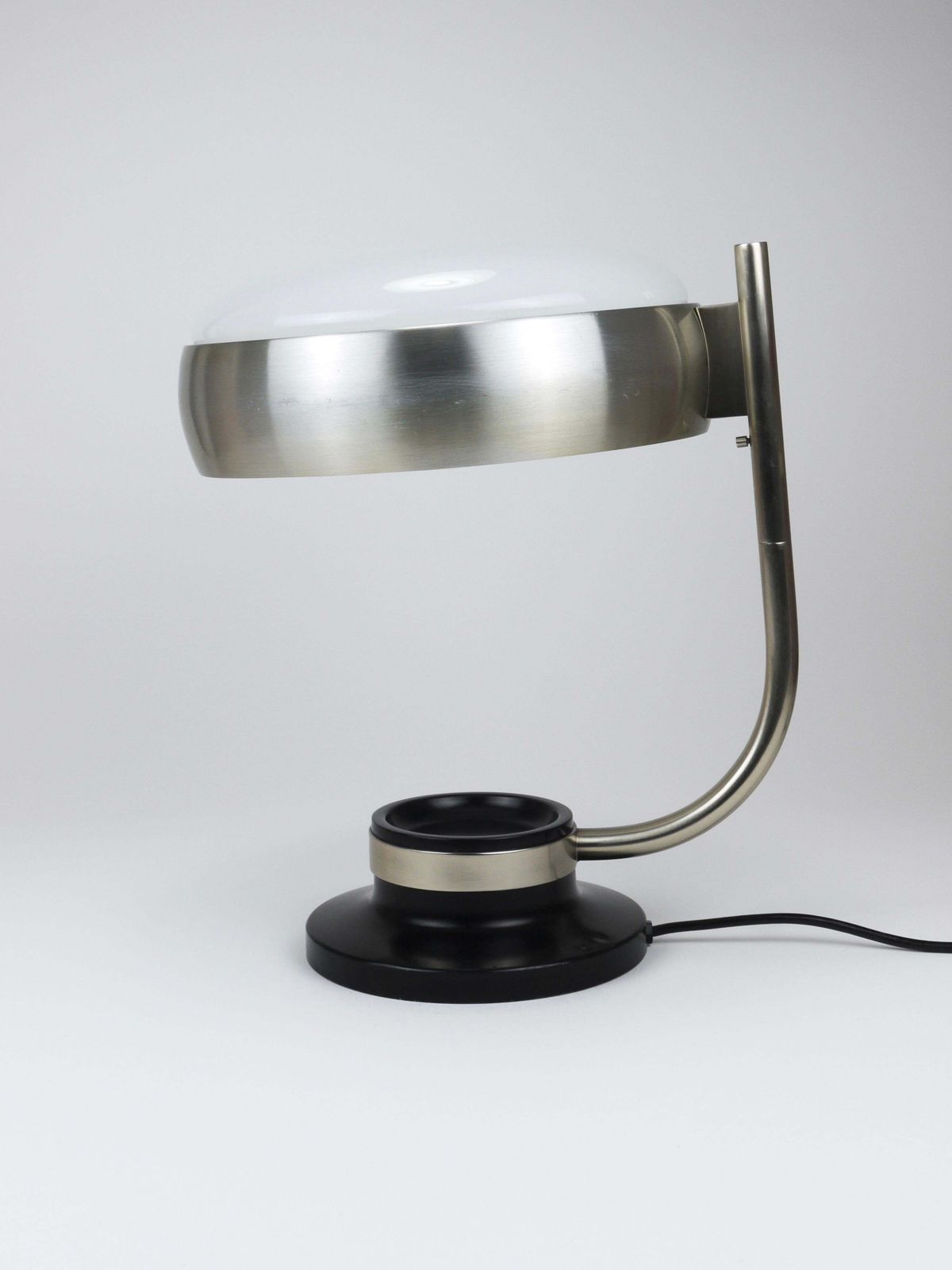 Oscar Torlasco Black & Nickel Table Desk Swivel Lamp, Lumi Milano, Italy, 1960s photo for sale