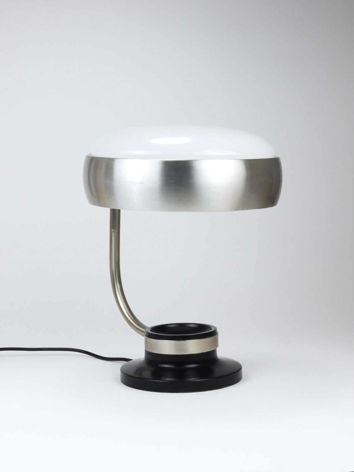 Oscar Torlasco Black & Nickel Table Desk Swivel Lamp, Lumi Milano, Italy, 1960s photo vinterior