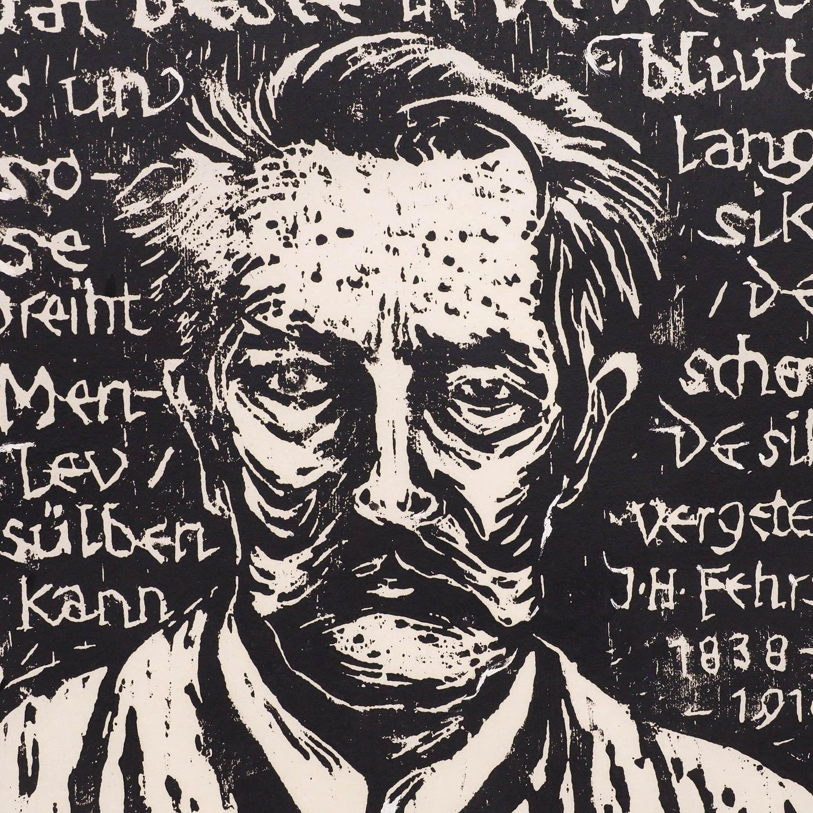M. Karstens 20th Century Woodcut, The Artist In Situ photo Art