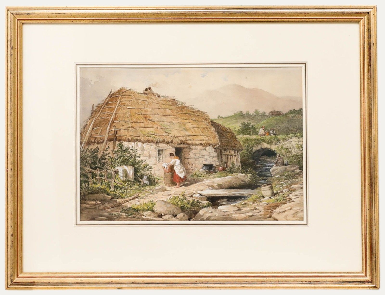 Henry Edrington Hobson (1820 1881) Fine 1859 Watercolour, The Crofters Cottage
