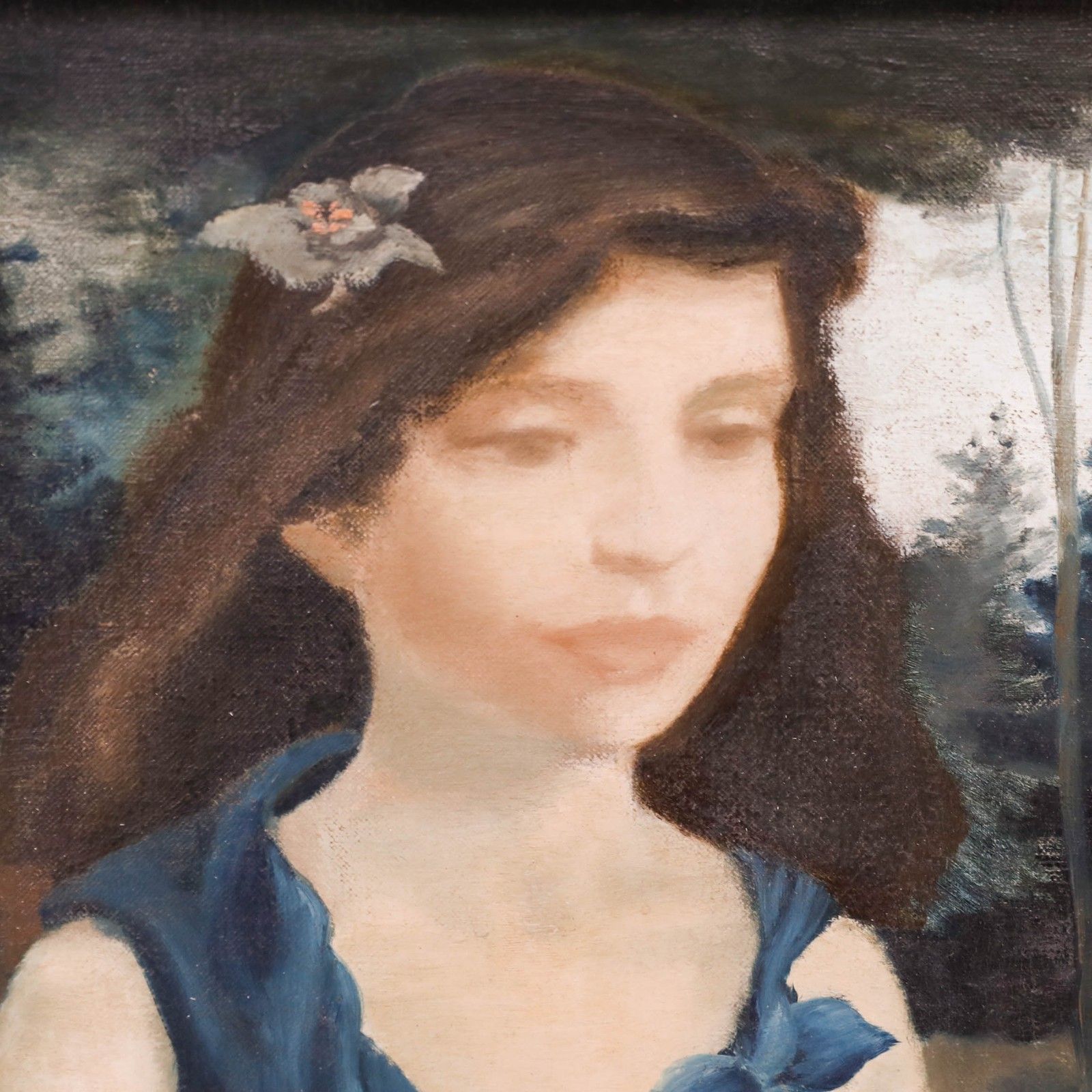 J. Hanning Lee Framed Mid 20th Century Oil, Portrait Of Iris Sanmugam photo Art