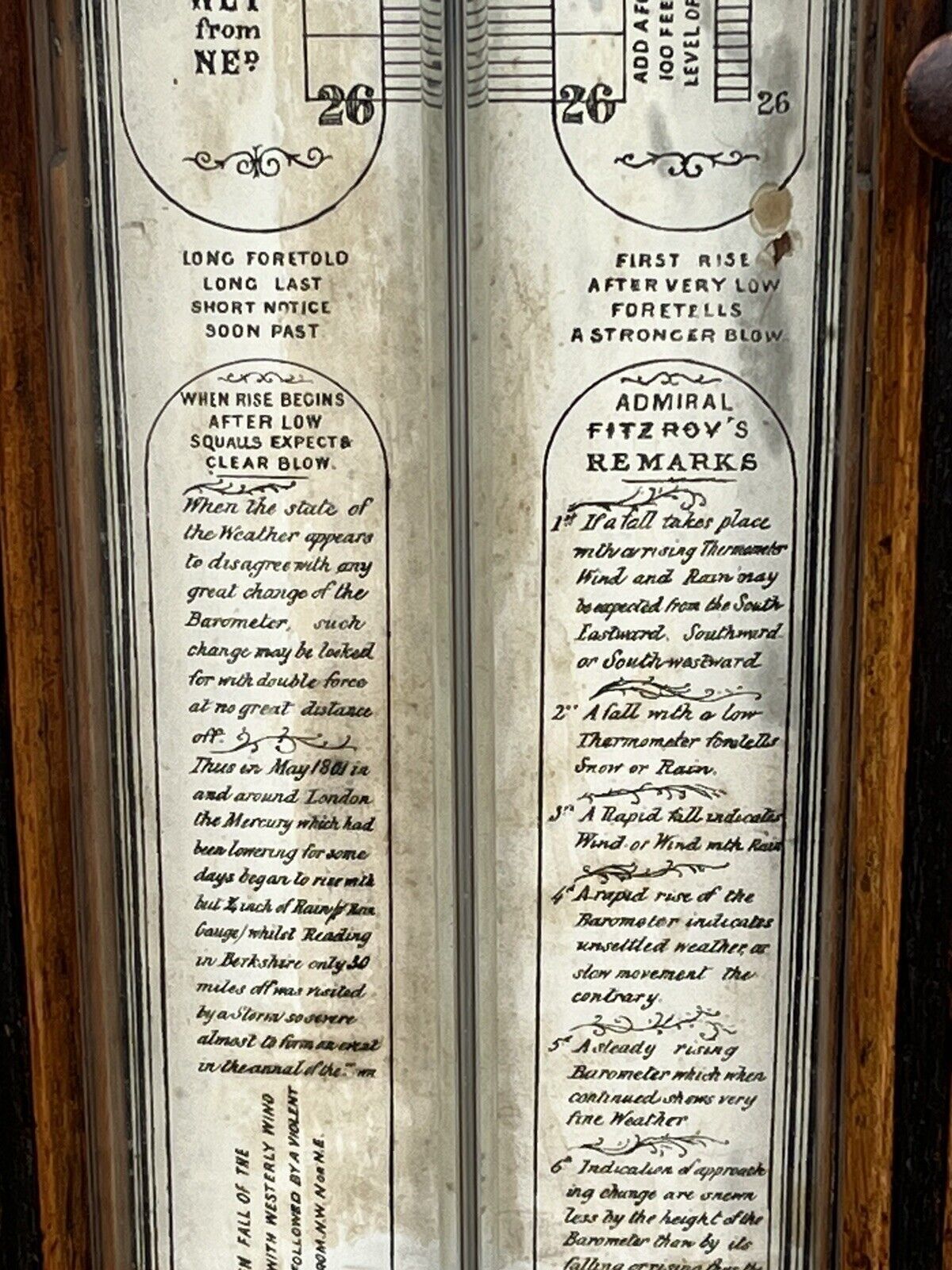 Antique Admiral Fitzroy Barometer. photo for sale