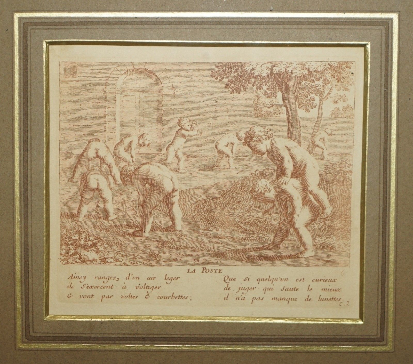1750 Suite Of 12 Copper Plate Engravings Of Sepia Of Amorini "Cherubs At Play" photo buy