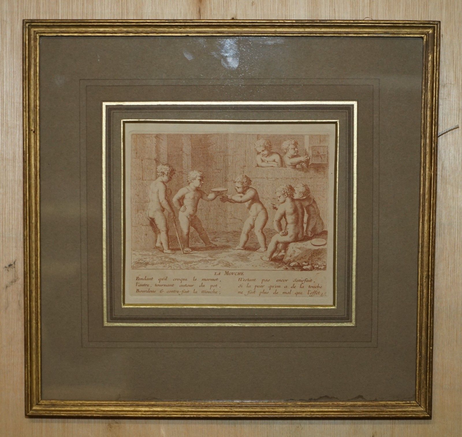 photo for sale 1750 Suite Of 12 Copper Plate Engravings Of Sepia Of Amorini "Cherubs At Play"