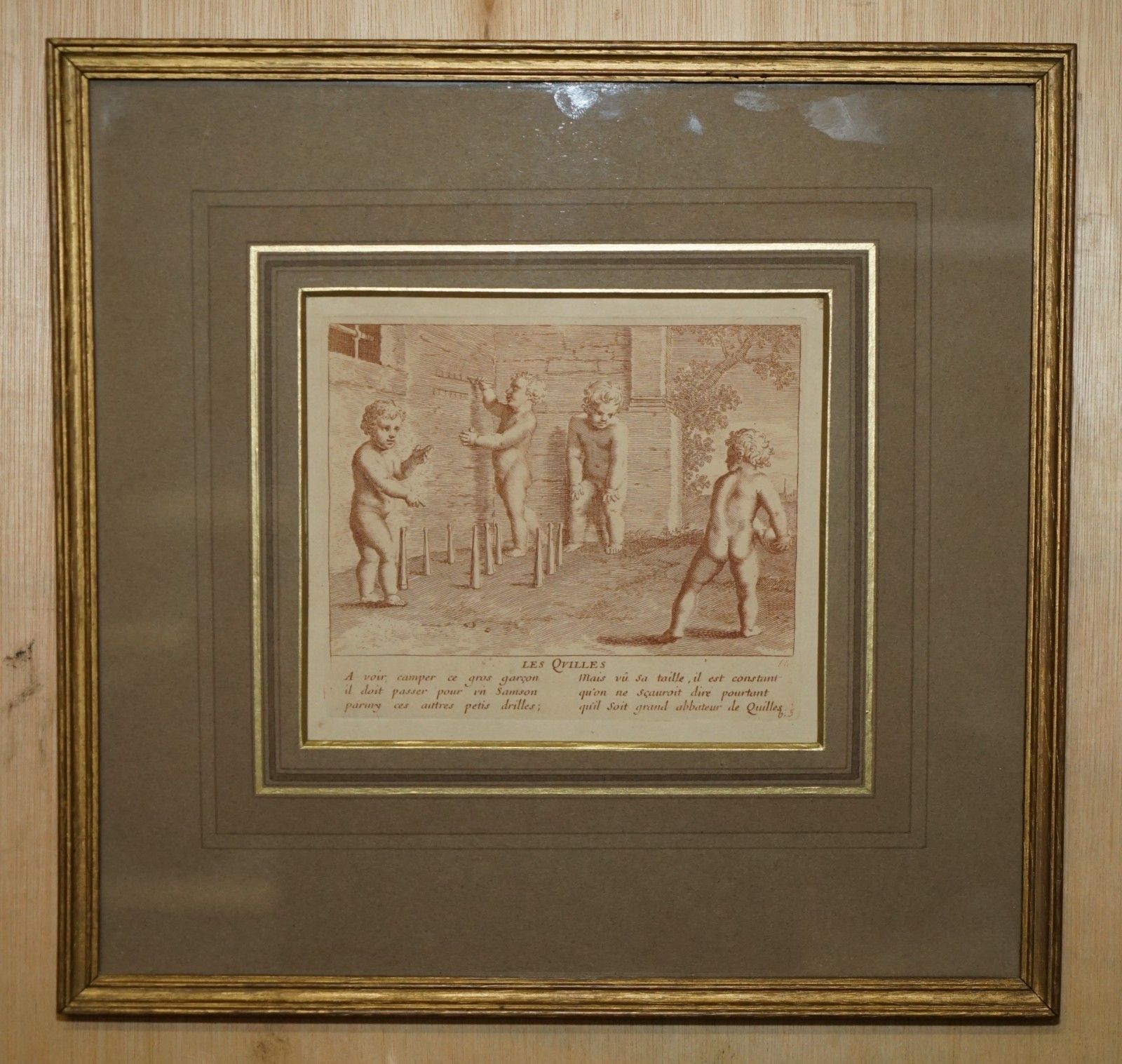 photo buy 1750 Suite Of 12 Copper Plate Engravings Of Sepia Of Amorini "Cherubs At Play"