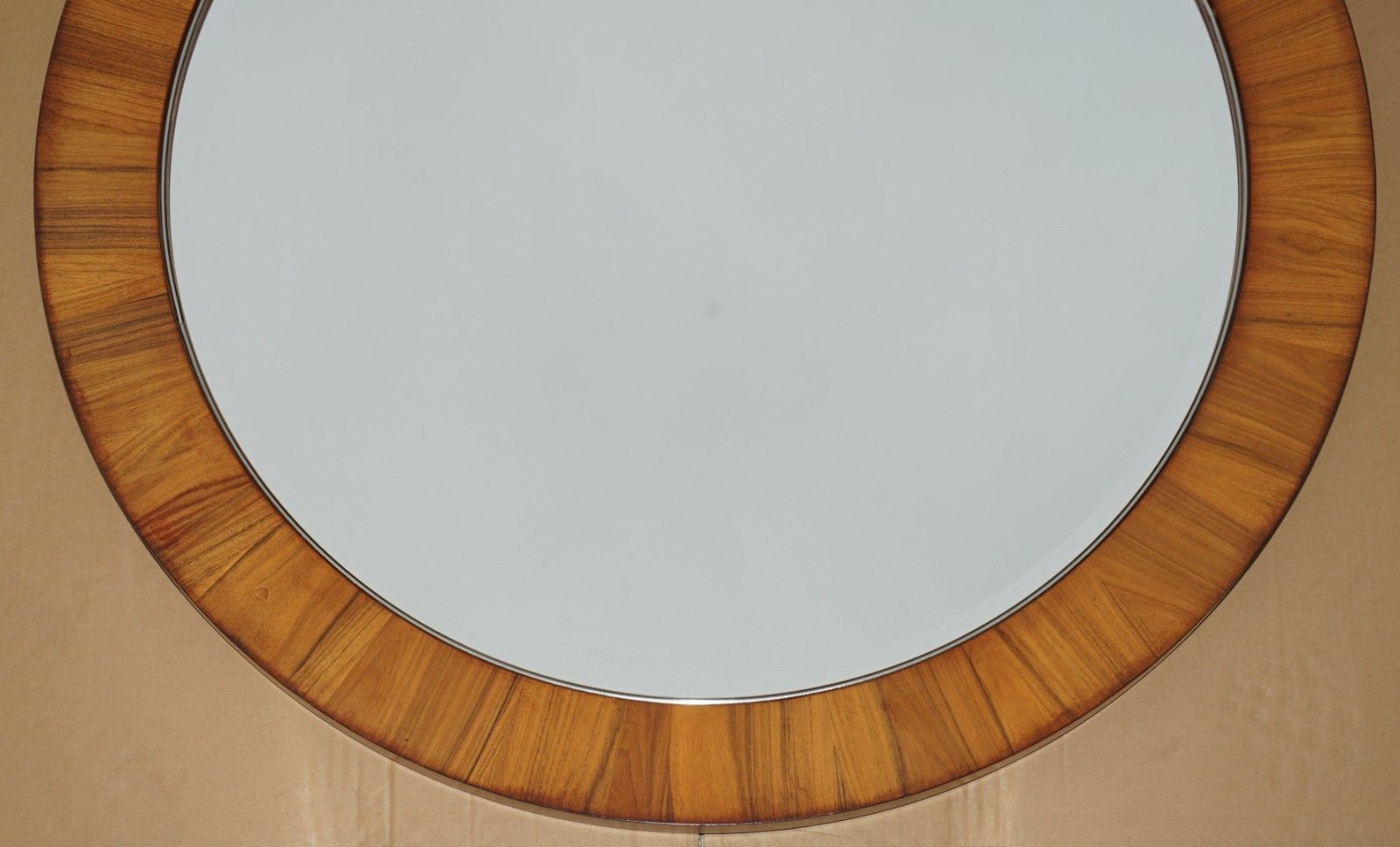 Large 111cm Wide Contemporary Rosewood Framed Round Wall Mirror photo Home Decor