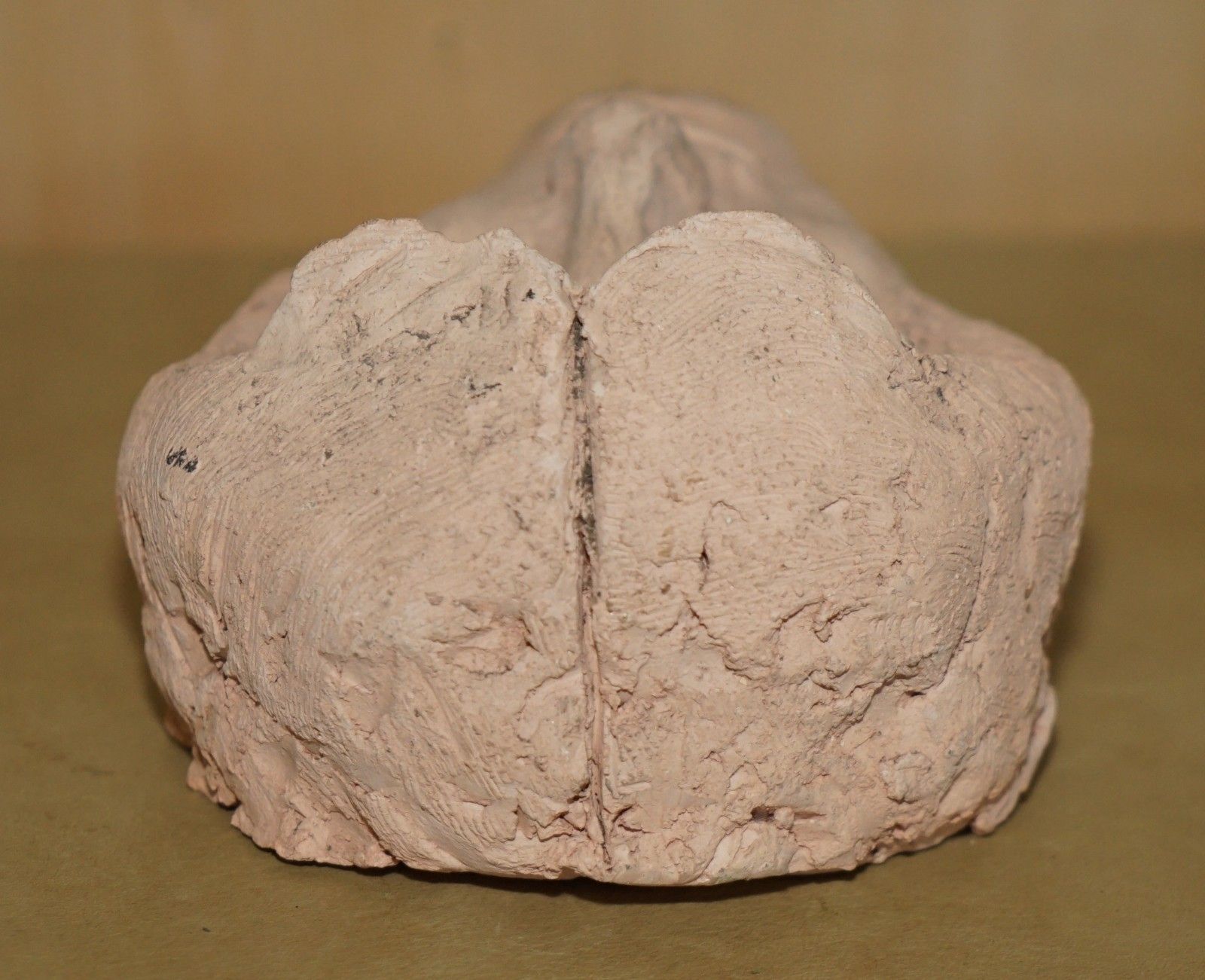 Vintage Hand Made Clay Terracotto Colour Sculpture Of A Face Mask photo vinterior
