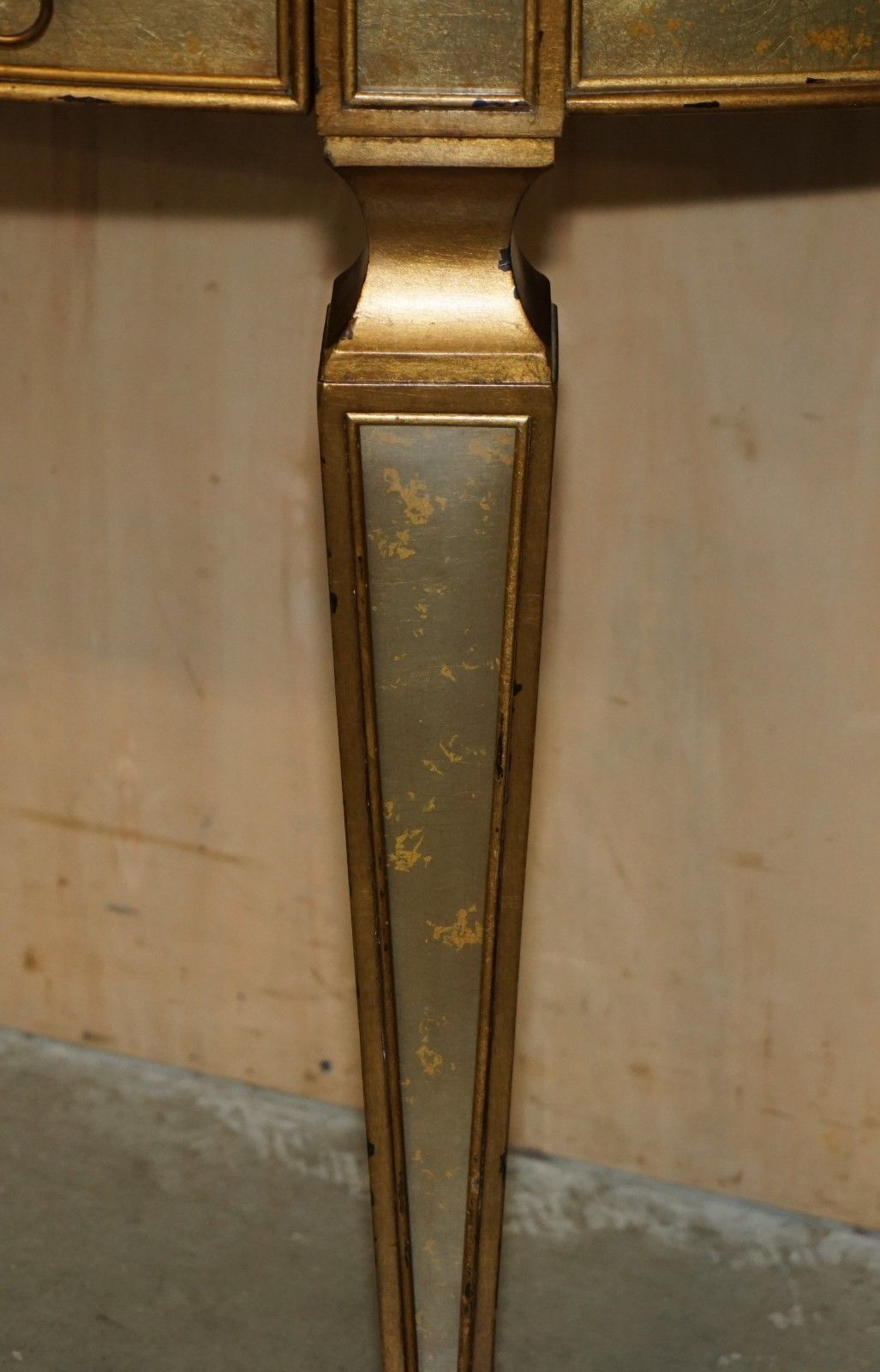 Theodore Alexander Eglomise Demilune Console Table Venetian Gold Gilt Finish photo buy
