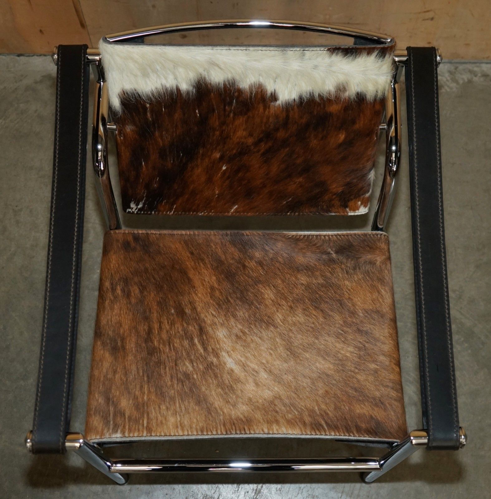 Designer Vintage Mid Century Modern Le Corbusier Cassina Lc1 Pony Hide Armchair photo 4950.0