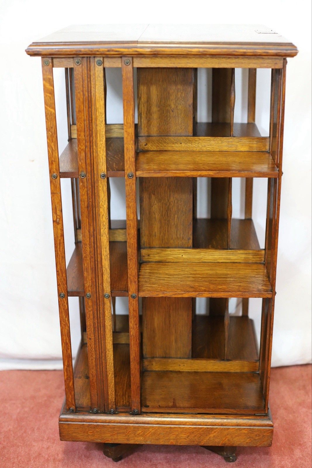 photo for sale Beautiful Victorian Oak Revolving Bookcase.