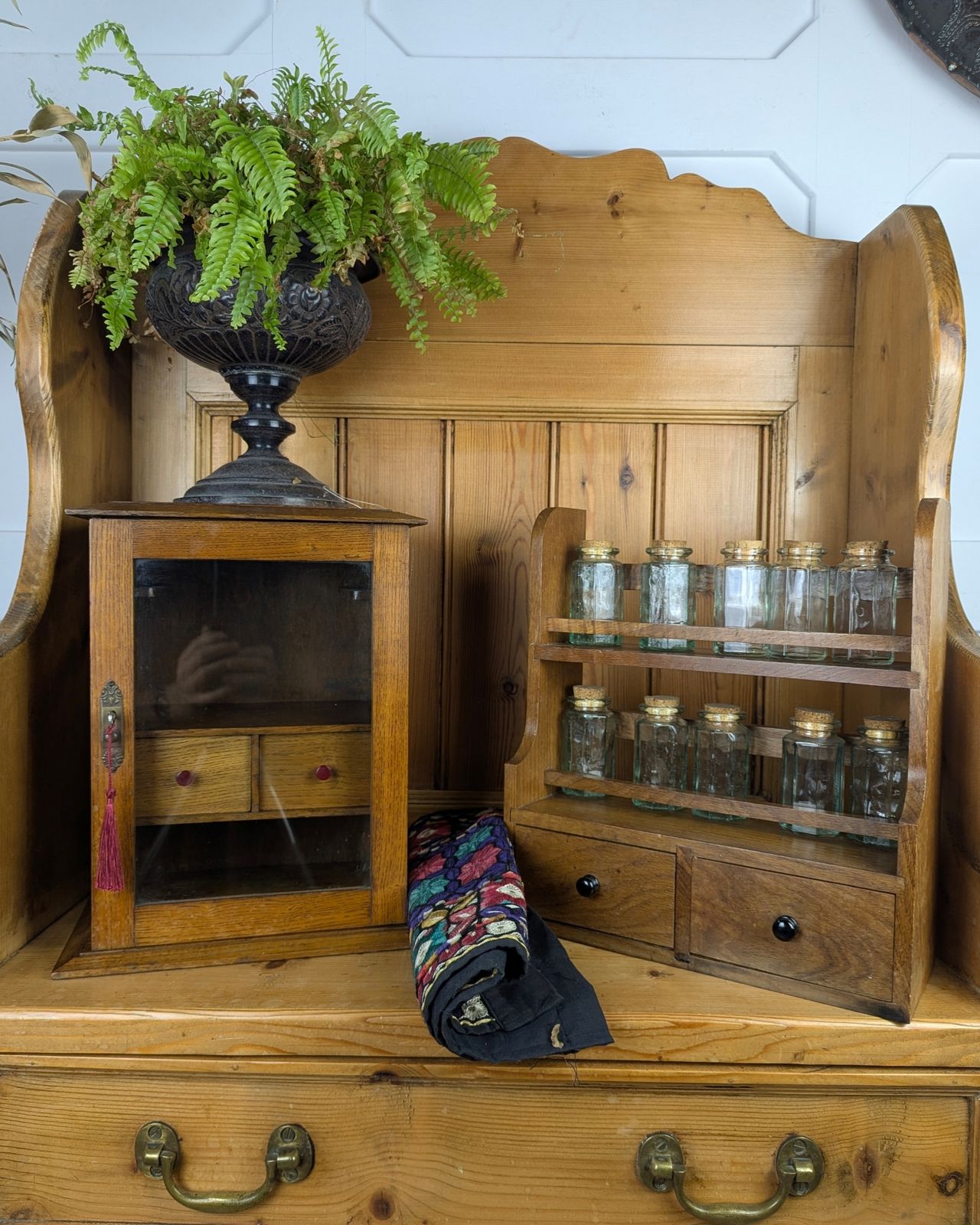 photo furniture Honey Oak Early 20th Century Tobacco / Pipe Cabinet