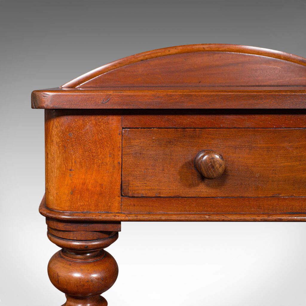 Furniture Antique Writing Desk, English Side Table, Correspondence, Study, Victorian, 1890 photo
