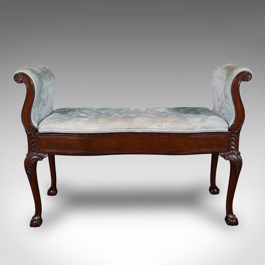 Antique Window Seat, English, Walnut, Duet, Bench, Georgian Revival, Edwardian photo for sale