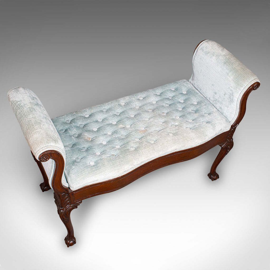 Antique Window Seat, English, Walnut, Duet, Bench, Georgian Revival, Edwardian photo buy