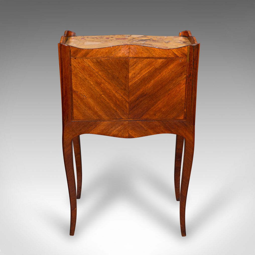 Antique Side Table, Italian, Kingwood, Marble, Bedside Nightstand, Victorian photo vinterior