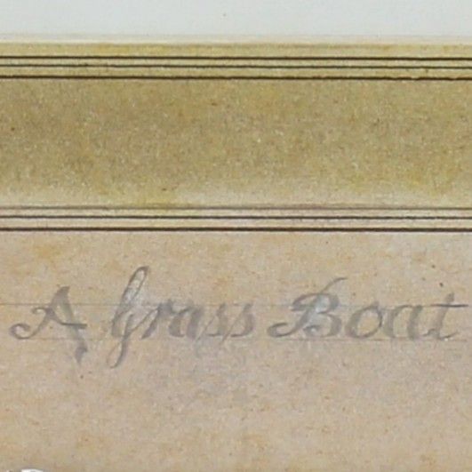 19th Century Chinese Watercolour On Paper. Titled "A Grass Boat" photo for sale