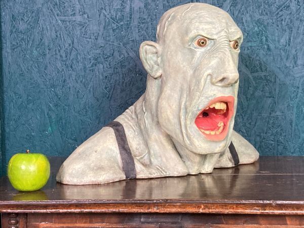 A Rare Life Size Horror Head Sculpture By Peter Mook Entitled Gobsmacked photo Art