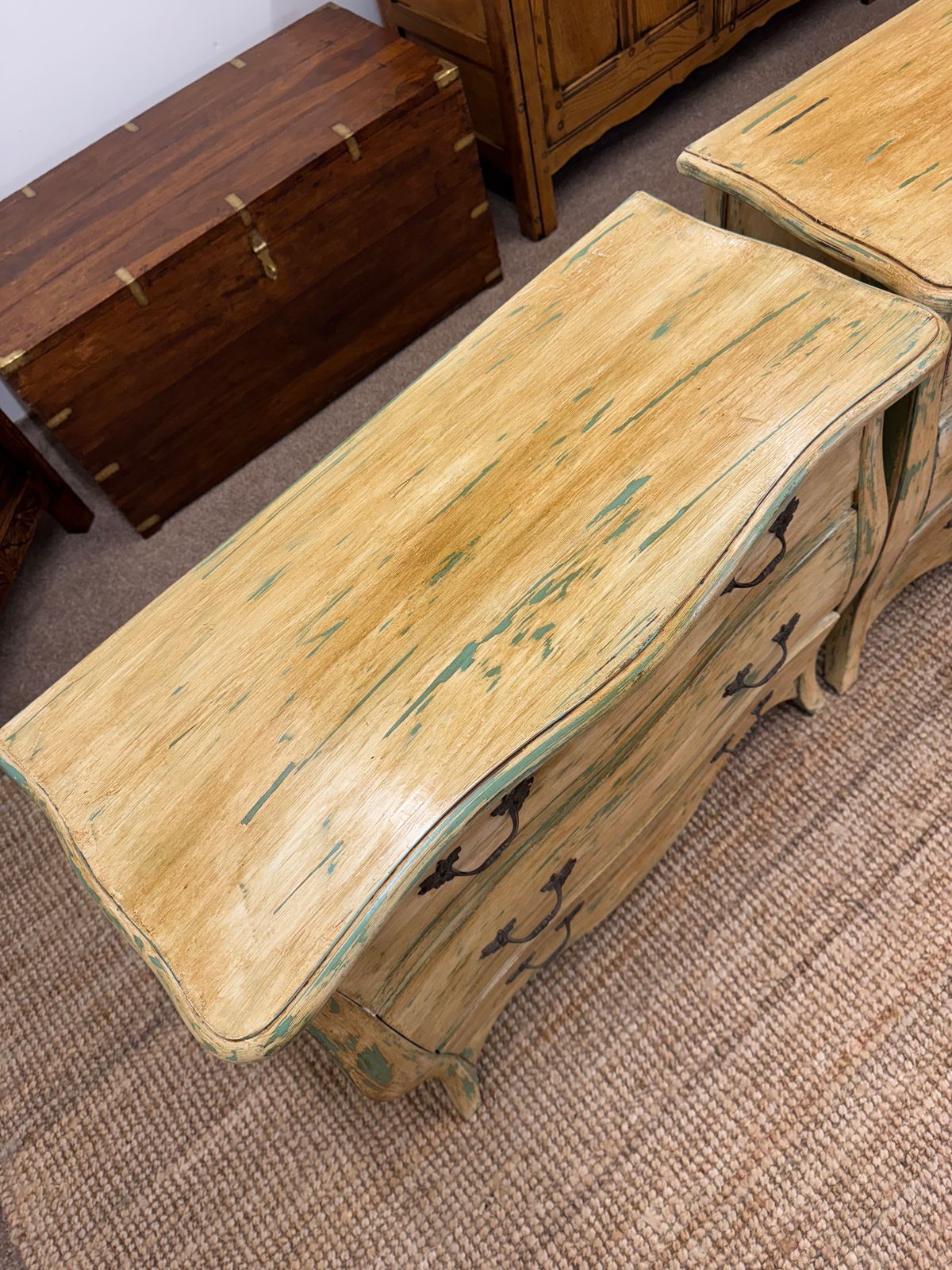 Pair Of Hand Painted Bombe Chest Of Drawers photo buy