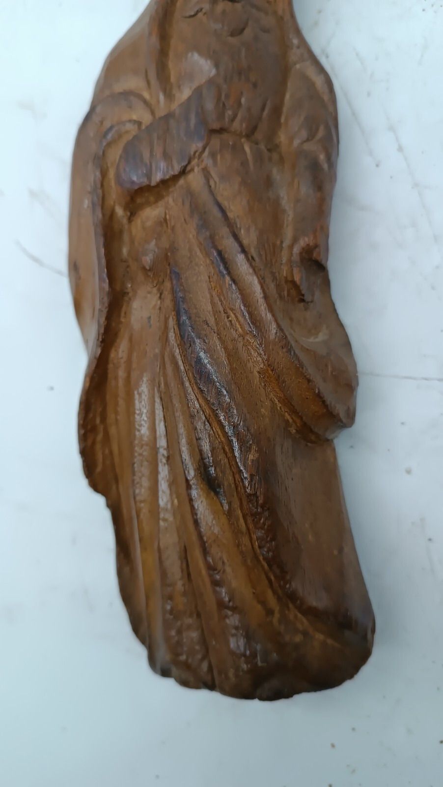 Ancient Small Sculpture Wood Folk Art Madonna 18th Century photo 218.0