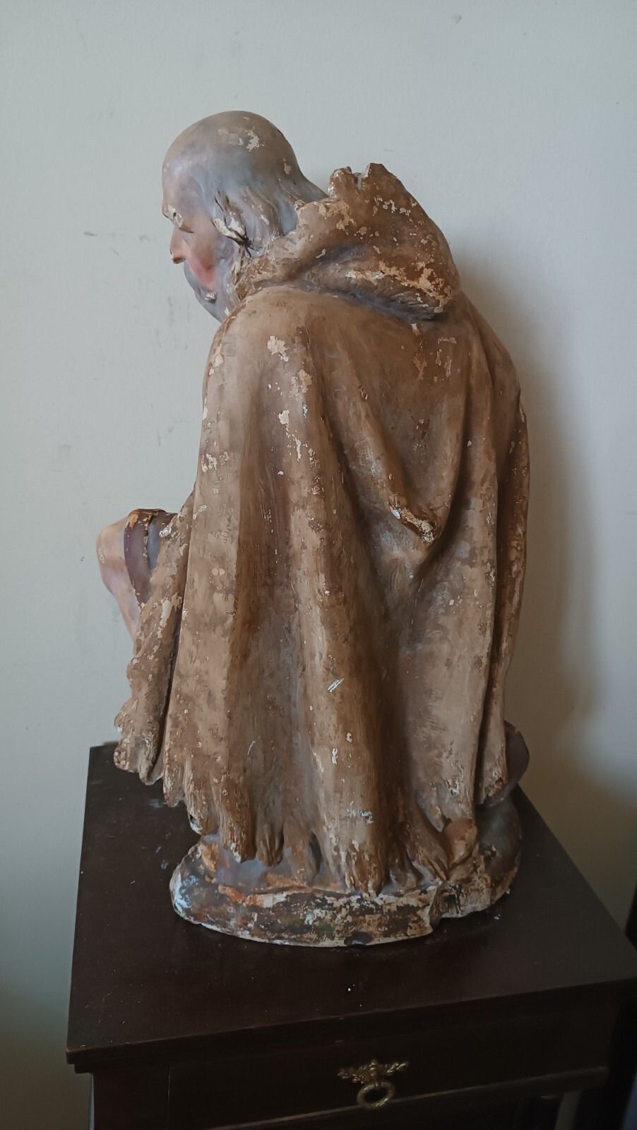 Large Plaster Sculpture, Nativity Shepherd From The Late 18th Century Lucca photo Art