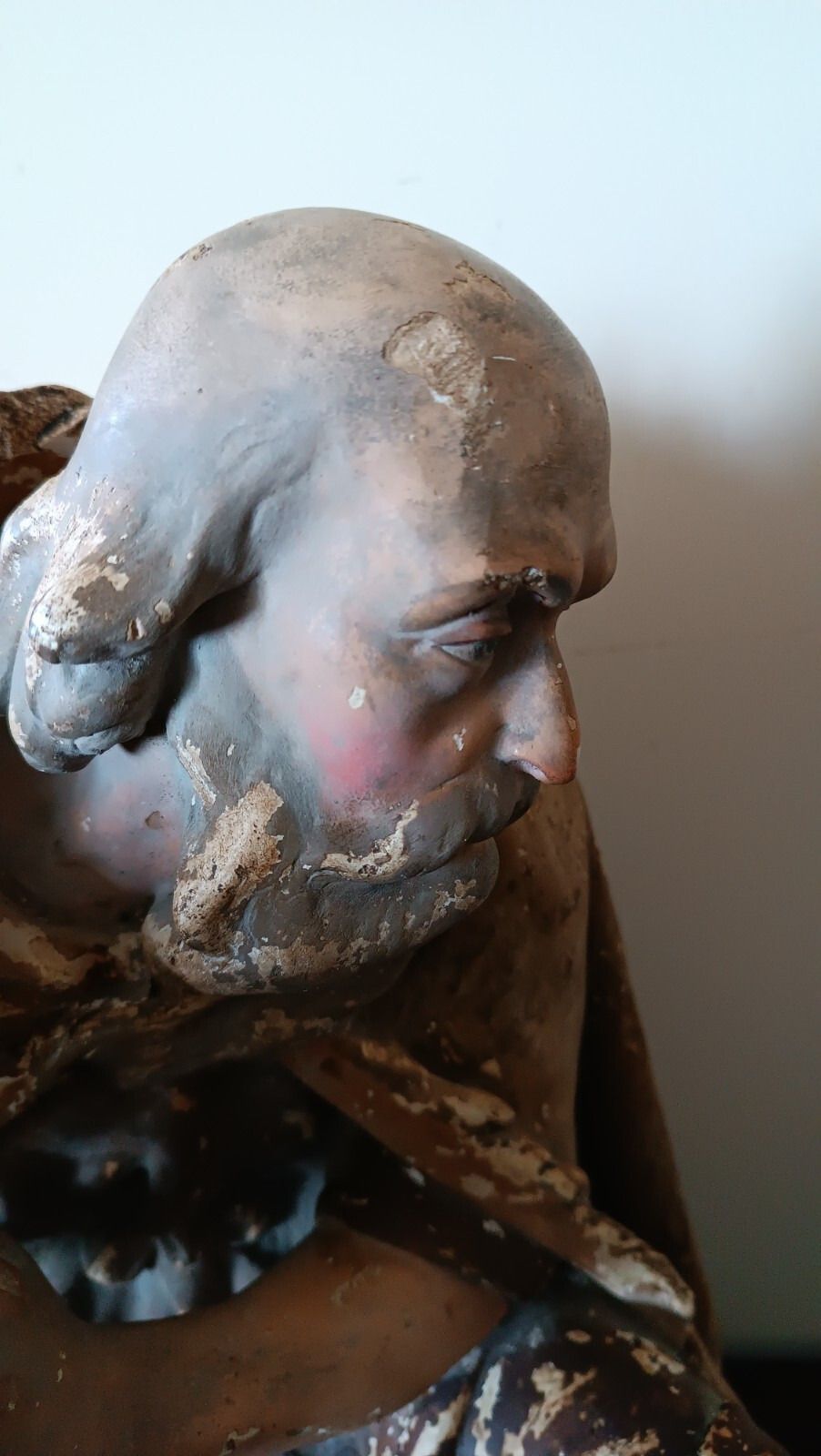 photo for sale Large Plaster Sculpture, Nativity Shepherd From The Late 18th Century Lucca