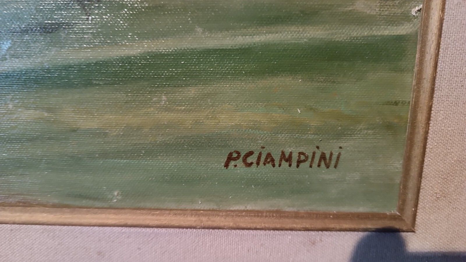 Oil Painting On Canvas Tuscan Landscape Signed P.Ciampini photo vinterior
