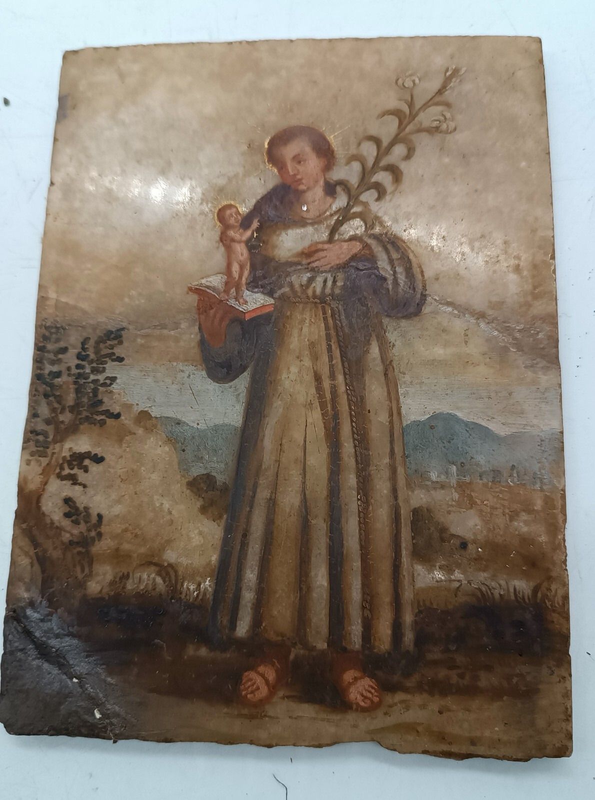 Ancient Painting On Alabaster 18th Century Italy photo furniture