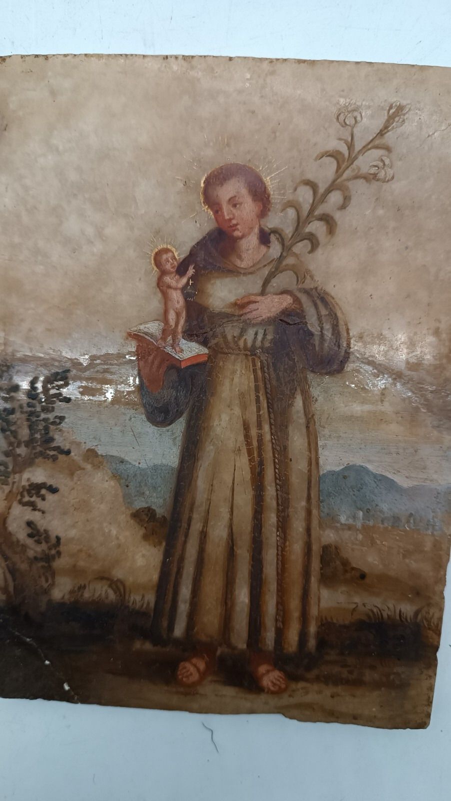 Ancient Painting On Alabaster 18th Century Italy photo for sale