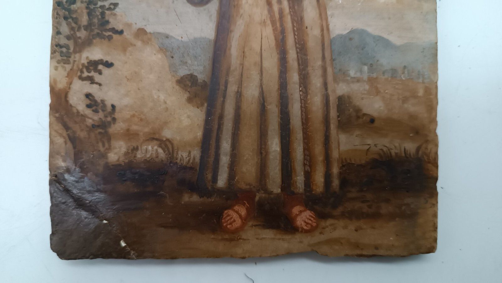Ancient Painting On Alabaster 18th Century Italy photo vinterior