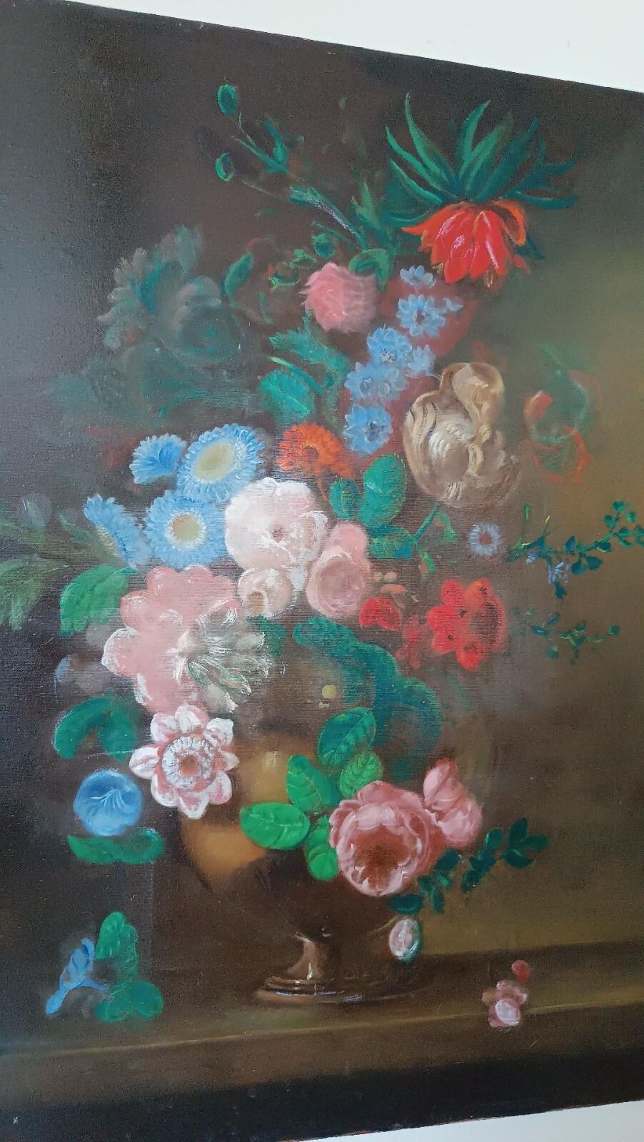 Oil Painting On Canvas Vase With Flowers 1970 Signed Armandoi Dei Fiori photo for sale