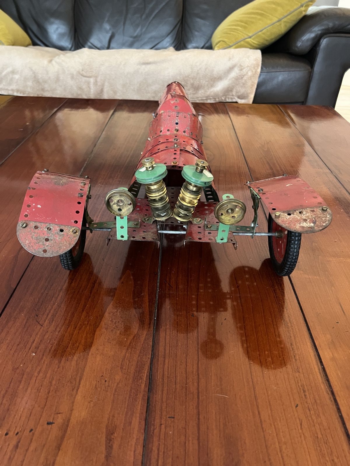 Large Vintage Meccano Racing Car Model photo furniture
