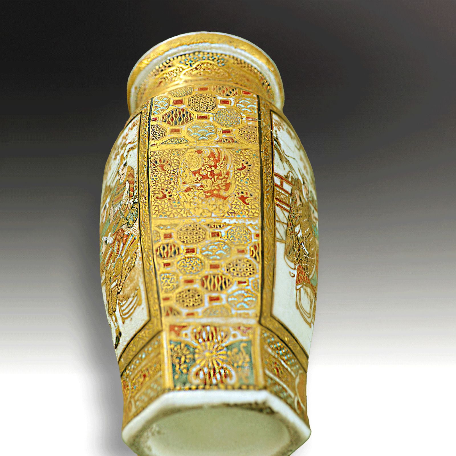 Japanese Satsuma Exceptional Quality Vase. Early Meiji Period  Hexagon Form 15cm photo 336.0