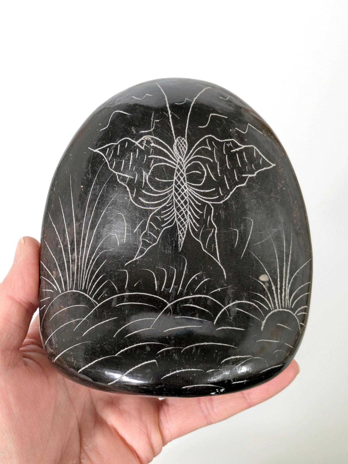 photo furniture Vintage Mexican Barro Negro Owl Figurine, Oaxaca Black Clay Pottery, Hand Carved Sgraffito Folk Art, 1970s