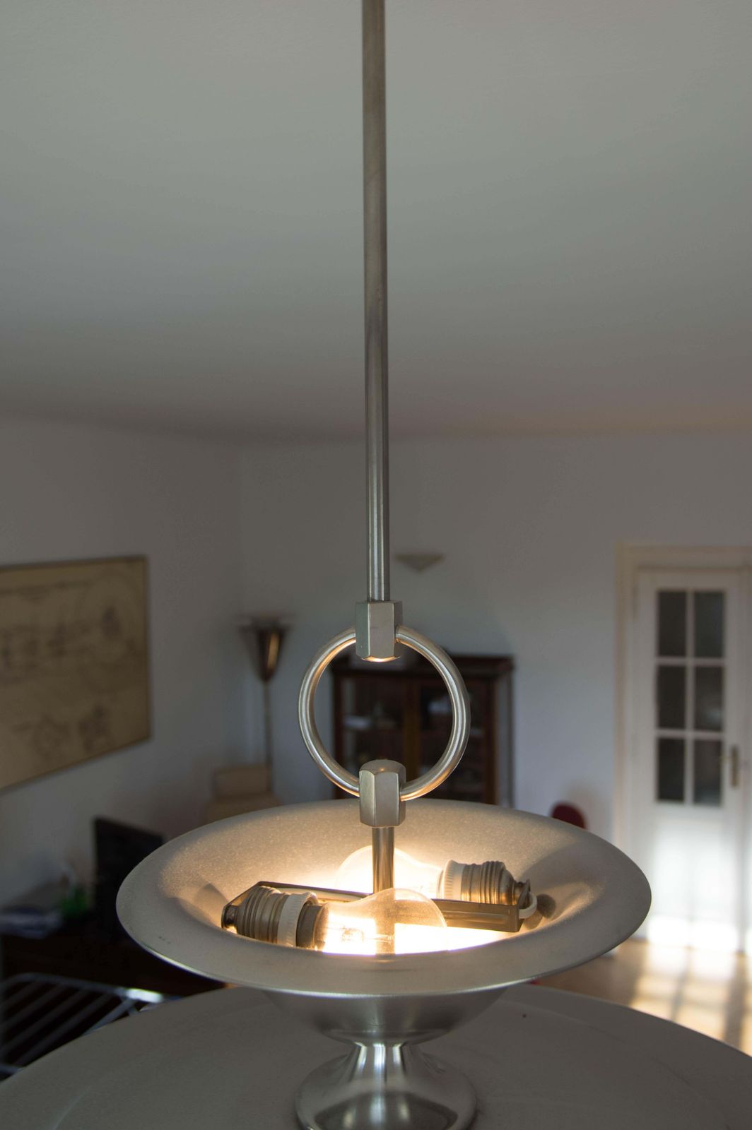 photo vinterior Rare Large Bauhaus Chandelier By Anyz For Ias, 1920, Restored