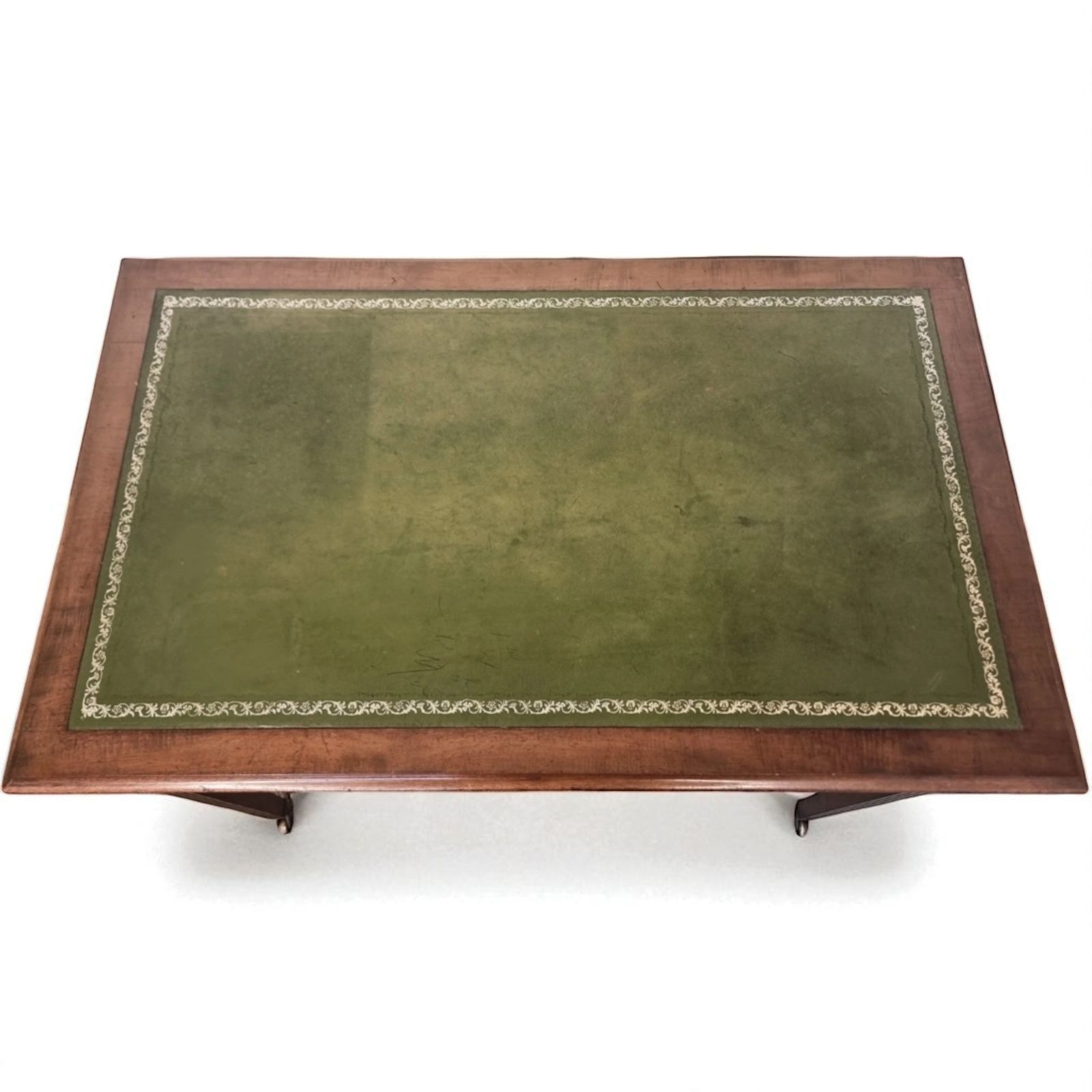 Stamped Gillows Of Lancaster Victorian Inlaid Mahogany Writing Desk On Brass Castors photo furniture