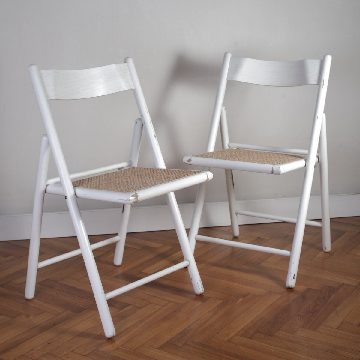 Vintage Cane And Rattan Folding Dining Chairs From Habitat, 1980s, Set Of 5 photo 440.0