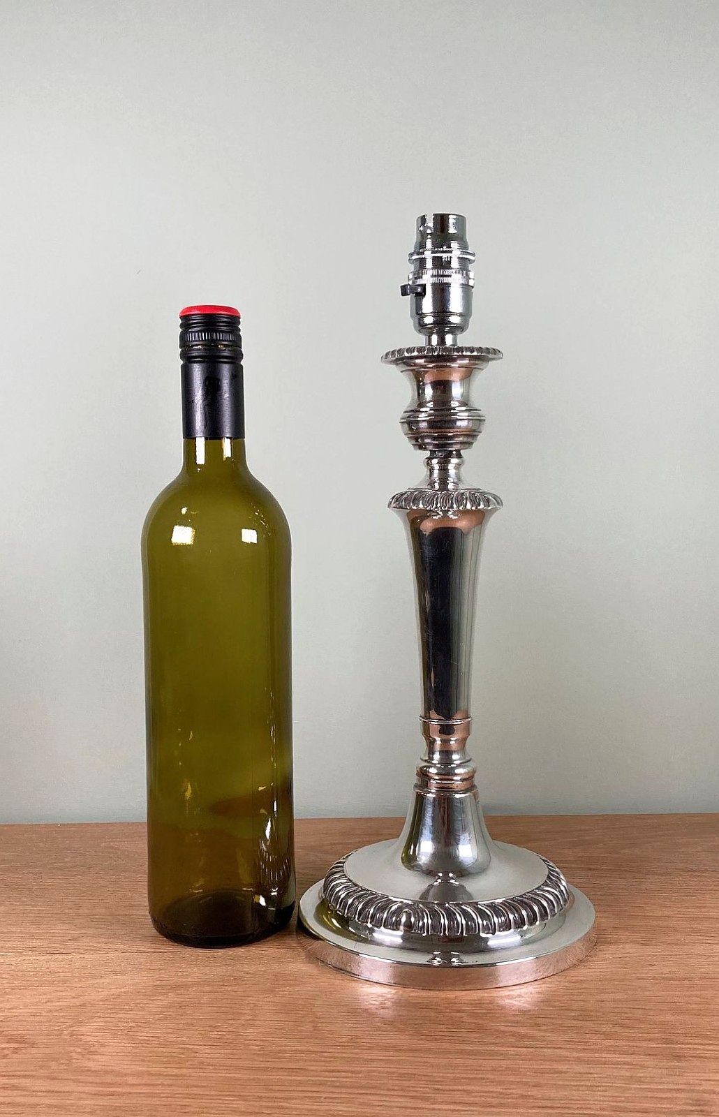 Antique Georgian Style Silver Plated Table Lamp Early 20th Century Rewired photo 152.0