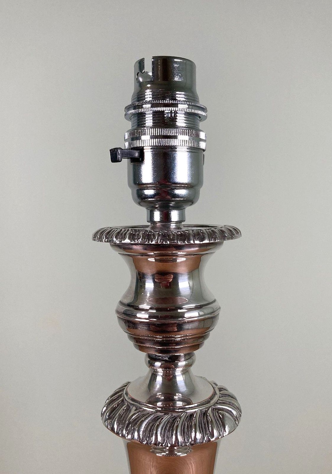 Antique Georgian Style Silver Plated Table Lamp Early 20th Century Rewired photo buy