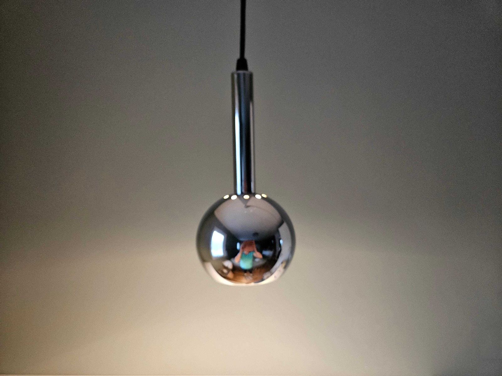 photo for sale Mid Century Modern Pendant Light, Vintage Chrome Pendant Lamp, Meblo Guzzini Lamp, Chrome Ceiling Light, Space Age Lamp, Cascade Light