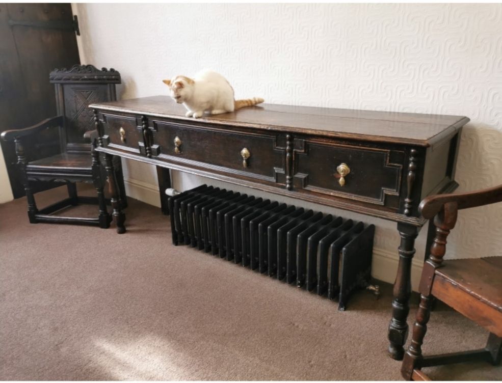 A Splendid 18th Century Joined Oak Low Dresser photo for sale