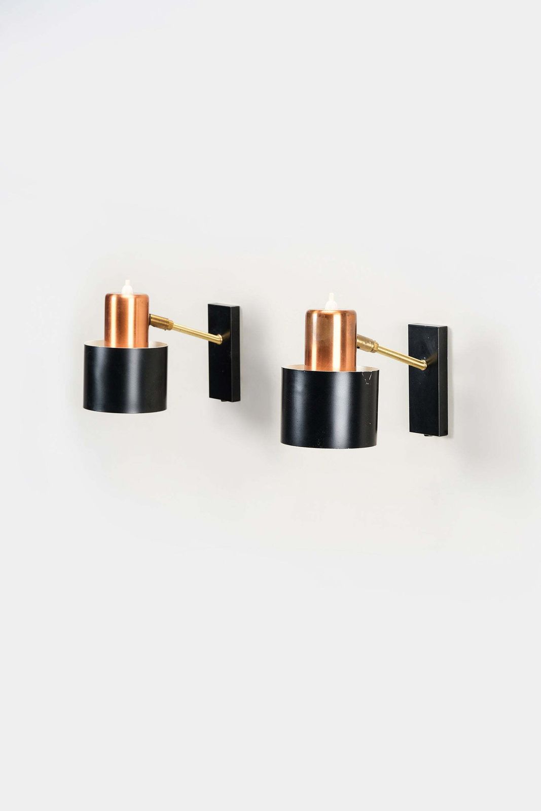 Pair Jo Hammerborg, Alfa Wall Lamps, Fog & Mørup, Denmark, 60s