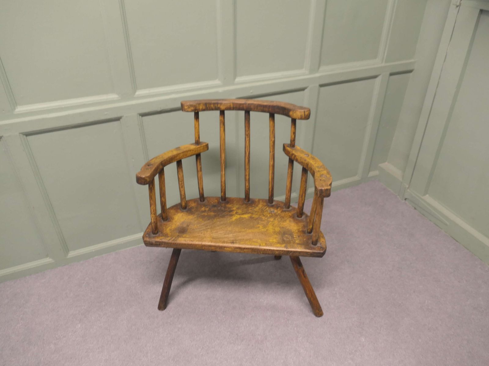 A Primitive 18th Century Country Comb Back Armchair photo Furniture