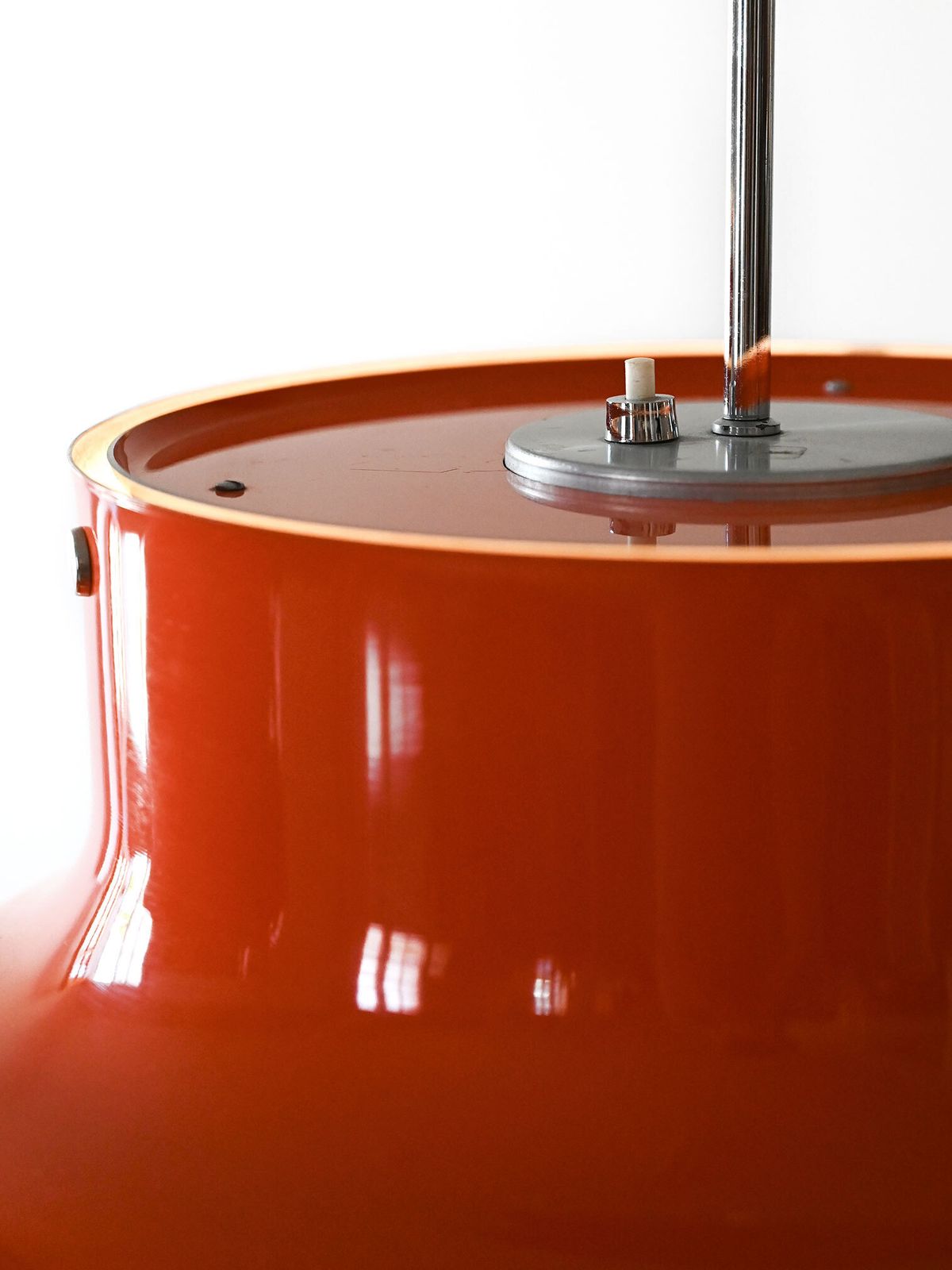Pair Of Orange “Bumling” Pendant Lamps By Anders Pehrson photo Lighting