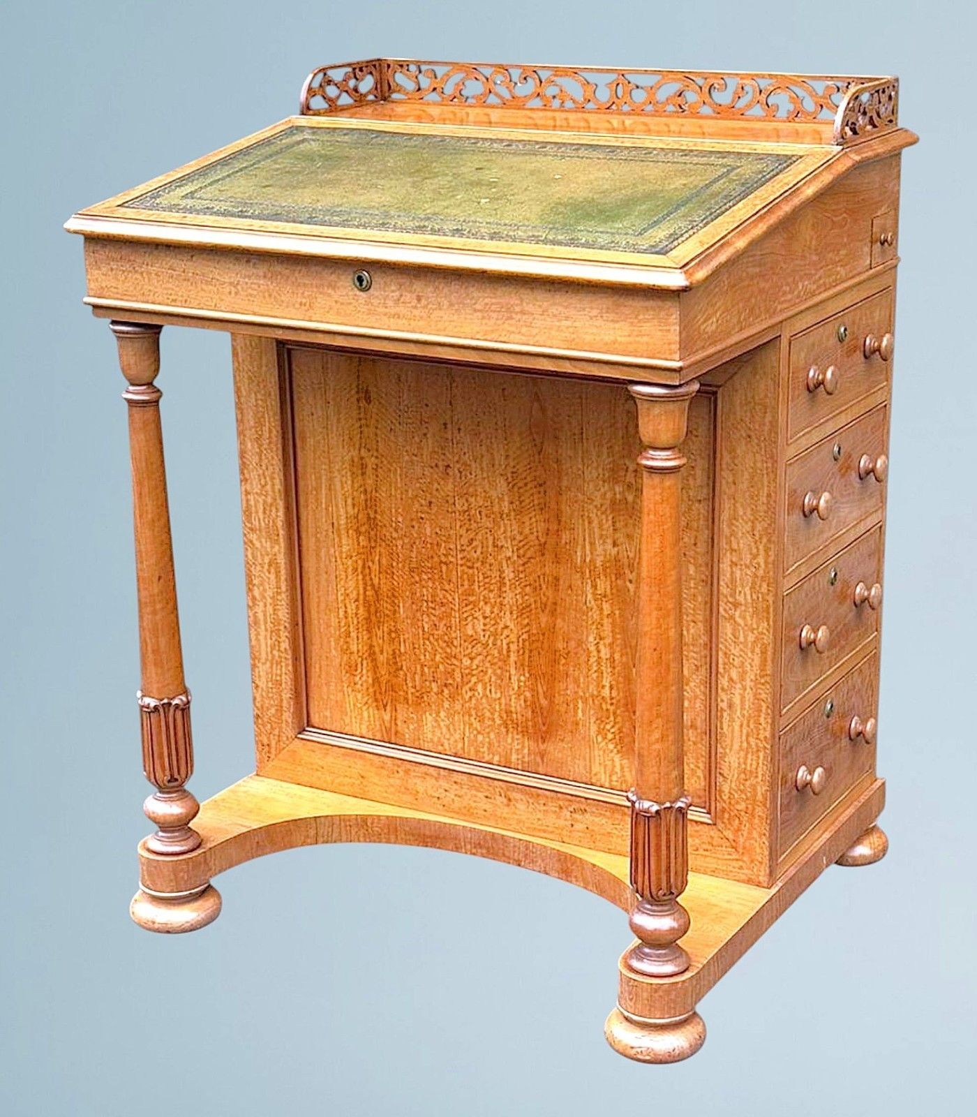 An Antique Victorian Satinwood Davenport Desk photo for sale